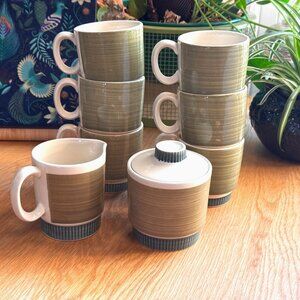 Fashion Ware Verde 4603 Handpainted Ceramic Barista/Tea Server Set Vintage Japan